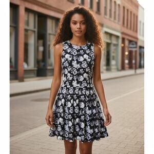 Superdry Womens Floral Print Fit & Flare Skater Dress Size S NWOT